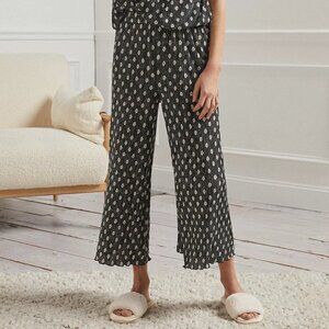 Anthropologie Morris Plisse Pyjama Trousers Black Dot Size Small